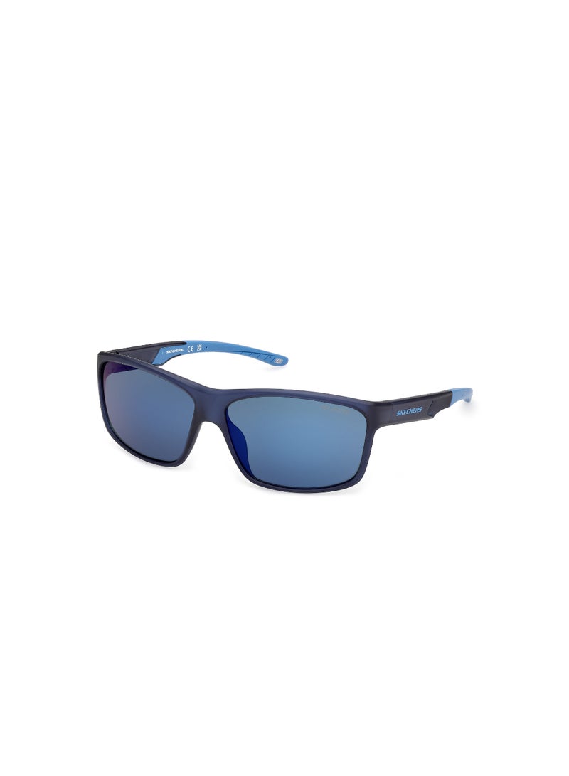 SKECHERS نظارات شمسية للرجال مستطيلة من سكيشرز SE0015891D63 بإطار كامل - Image 1